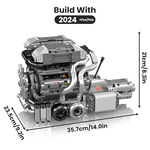 Mould King W16 Model Engine Kit for Adults, V8 Engine Building Sets, Mini Engine Toys Scale with Motor, STEM Project Building Kits, DIY Collectible Blocks for 14+ (2024 Pieces) 10201 thumbnail 2