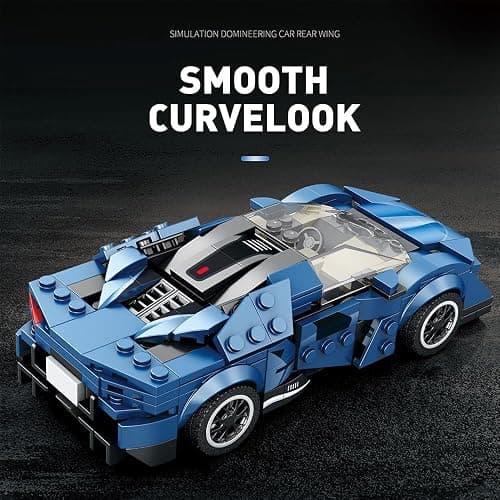 Reobrix 805 Koenigsegg AGERA Blue Building Blocks Set, 1:24 Scale Model Car Kit for Display and Collectible, Race Car Building Toy for Teens and Adults, Compatible with Lego, 298 PCS thumbnail 4