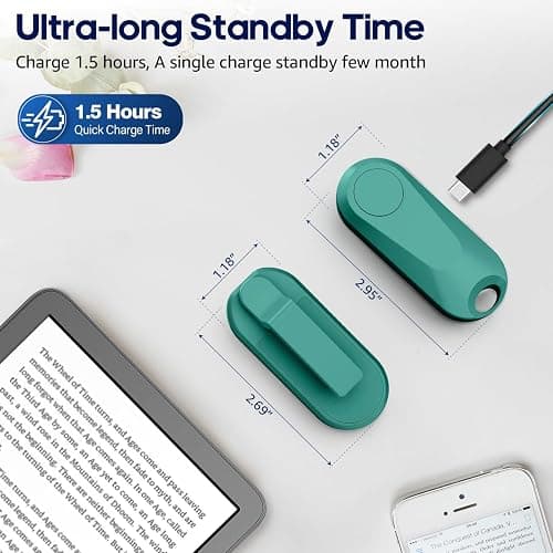 [Case-Friendly] Page Turner for Kindle Paperwhite Oasis Kobo eReaders, Camera Camcorder Remote Controls, Page Turner Clicker for ipad Tablets Reading Novels with Wrist Strap Storage Bag Dark Green thumbnail 8