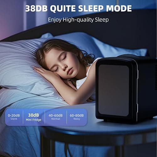 Antarctic Star Mini Compact Refrigerator with Gaming Light, 4L Capacity/6 Cans Portable Mini Fridge, for Bedroom,Car,Office and Dorm, Small Cooler for Cosmetics, Beverage and Food, Black thumbnail 6