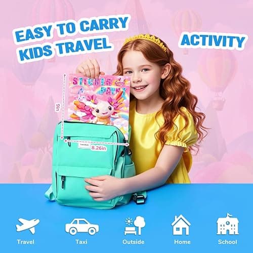 2PCS CutteeyFyry Paint by Number Sticker Book Travel Activities for Girls Kids - Road Trip & Airplane Toys, Birthday Present, Classroom Gifts, Travel Essentials for Toddlers & Long Car Rides thumbnail 6
