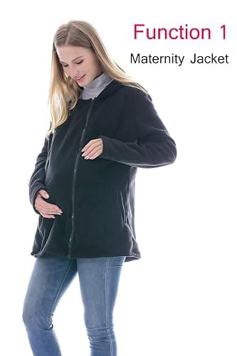 Smallshow Women's 3 in 1 Baby Wearing Jacket Zip Up Fleece Maternity Hoodie Sweatshirt thumbnail 3