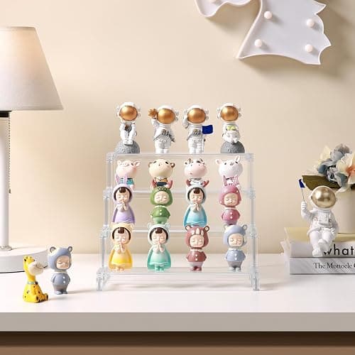 Lifewit 4-stufiger klarer Display Ständer, 1 Stück Kunststoffständer für Präsentation, Plastik Organizer für Figuren, Cupcakes, Schreibtischständer zum Ordnen und Dekorieren, 22.8cm thumbnail 2