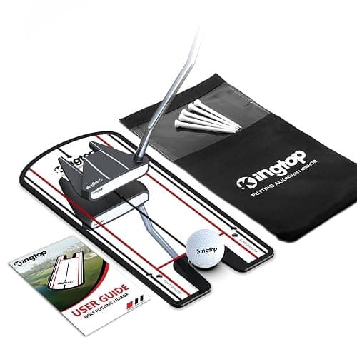 KINGTOP Golf Putting Mirror - Alignment Putting Training Aids for Consistency & Accuracy - Ideal for Indoor | Outdoor Practice, with Carry Bag and Golf Tees - Image 1
