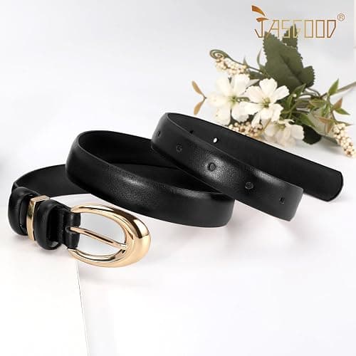 JASGOOD Women Leather Belt for Jeans Pants Fashion Ladies Skinny Faux Leather Dress Belt thumbnail 6