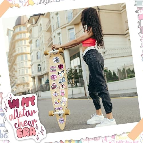 MonEnfance 200PCS Cheer Stickers, Vinyl Cheerleading Stickers for Laptop Cheer Stuff Water Bottles Pink Cheerleaders Gifts for Girls Cheer Lover Team School Teens thumbnail 5