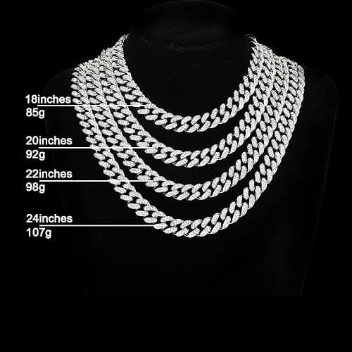 FEEL STYLE Cuban Link Chain for Men, Iced out Miami Cuban Necklace Jewelry | 13MM Cuban Link Chain Necklace for Men, Miami Curb Chain Diamond Necklace, Bling Hip Hop Jewelry.Gift Box Included. thumbnail 4