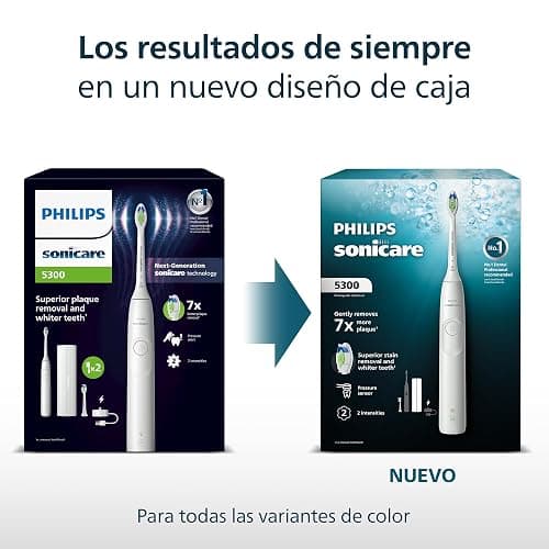 Philips Sonicare 5300 cepillo dental eléctrico, sónico con 2 niveles de intensidad, alerta de presión, EasyStart, SmarTimer y BrushPacer, negro, modelo HX7101/01 [Nueva Tecnología] thumbnail 6