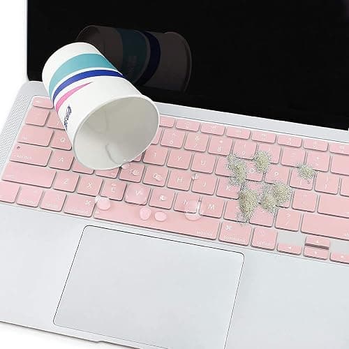 MOSISO Keyboard Cover Compatible with MacBook Air 13 inch 2022 2021 2020 Release A2337 M1 A2179 Retina Display with Touch ID Backlit Magic Keyboard, Waterproof Protective Silicone Skin, Rose Quartz thumbnail 5