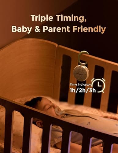Momcozy Portable Sound Machine with Night Light, White Noise Sound Machine for Baby, 20 Soothing Sounds, Sound Therapy, Long-Lasting Power, Timer, Clips on Stroller, Baby Shower Gifts thumbnail 6