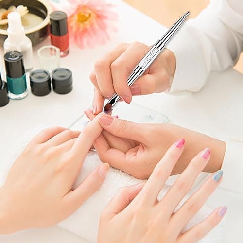 1Pcs Dual Ended Hard Gel Nail Brushes for Builder Gel&Polygel,Salon-Grade Nail Art Design Tools,Nail Brush Professional Nail Art(Rhinestone Handle) thumbnail 6
