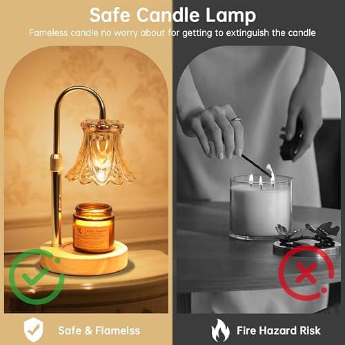 GEEZO Fragrance Candle Warmer Lamp，Electric Candle Warmer with Timer & Dimmer，Mom Christmas Birthday Gifts for Women, House Warming Gifts New Home Bedroom Decor thumbnail 6