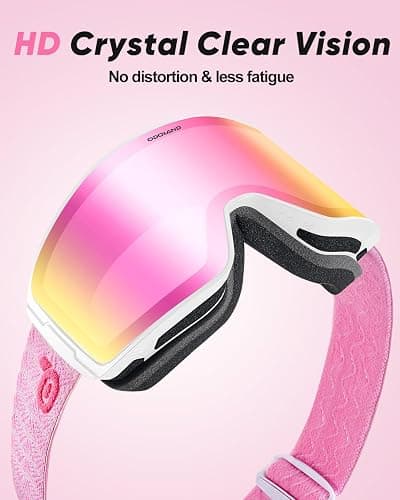 Odoland Photochromic Ski Goggles for Sunny and Cloudy Days, Anti-Fog OTG UV400 Protection Cylinder Snowboard Goggles for Adult Men Women Youth, Helmet Compatible for Skiing Snowboard thumbnail 7