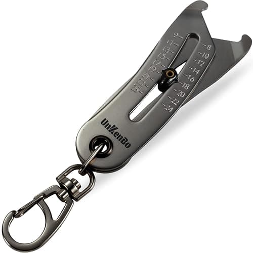 UNKENBO® Bolt Size Finder Tool Keychain - Gauge Bolts & Nuts Head SAE 5/16 to 1" & Metric 8 to 25mm, Wrench & Socket Size Finder, Bolts Nuts Head Measuring Tool Gifts for Men (Galaxy Silver) - Image 1