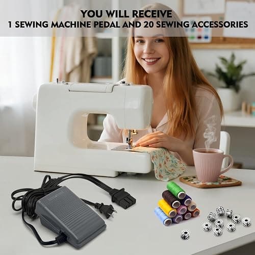Brother Sewing Machine Pedal and Power Cord Replacement, Compatible with Brother #J00360051 1034D 1634D KD1902 LS1217 LS2125 LX2500 LX3014 LX3125 LX3817 VX1120 XM2701 XL2600i XL5130 XR65 XR3774 JX2517 thumbnail 7