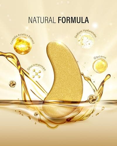 Maskiss 24k Gold Under Eye Patches (25 Pairs), eye mask, Collagen Skin Care Products, Eye Patches for Puffy Eyes, eye masks for dark circles and puffiness thumbnail 3