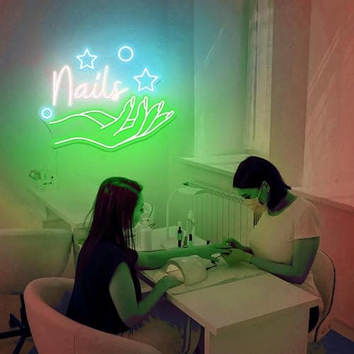Nails Neon Sign, Nail Salon Neon Sign, Salon LED Light, Beauty Salon Decor, Manicure Station Lighting, Custom Nail Art Sign, Salon Grand Opening Gift, Gift for Nail Techs thumbnail 6