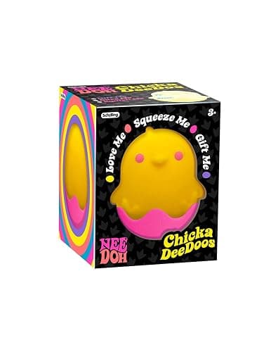 NeeDoh Chicka DeeDoos Stress Squeeze Toys Complete Gift Set Party Bundle - 3 Pack Neon Yellow/Pink/Blue thumbnail 3