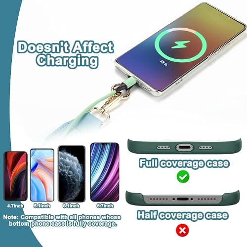 XANGNIER Clip and Go Strap for Phone with Wallet Crossbody, Phone Strap with Zippered Wallet, Adjustable Anti Theft Cellphone Lanyard for Women, Cellphone Chain Accessories,Multicolor 8 thumbnail 7