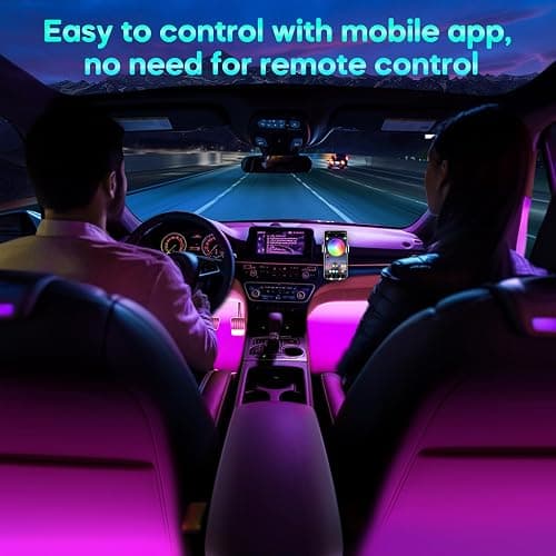 Winzwon Led Lights for Car Accessories Interior, Christmas Stocking Stuffers for Men Women Teen Girls, White Elephant Gifts for Adults, APP Control with USB Port Color Change Lights for Truck Decor thumbnail 5