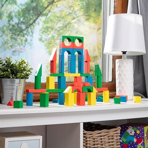 Melissa & Doug Wooden Building Blocks, 100-Piece Set of Sorting & Stacking Toys in 4 Colors and 9 Shapes, Classic Toddler Toys for Girls & Boys Ages 2+ - FSC Certified thumbnail 9