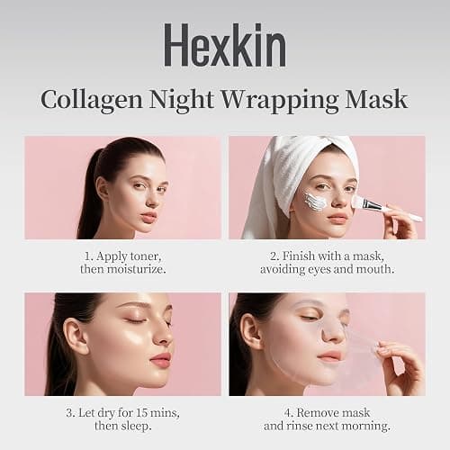 Hexkin Korean Skin Care,Collagen Wrapping Peel Off Facial Mask Pack - Elasticity & Hydration Care, Reduces Sagging & Dullness - Hydrolyzed Collagen For Glowing Skin 2.82oz. thumbnail 5