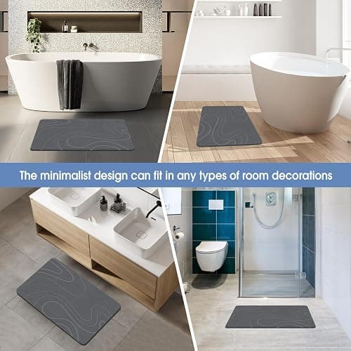 Veeloim Stone Bath Mat Diatomaceous Earth Shower Mat Non-Slip Super Absorbent Diatomite Stone Bath Mats for Bathroom Floor Quick Drying Natural Easy to Clean | Fast Drying, Super Absorbent, Non-Slip Design, Easy to Clean, Durable Diatomaceous Earth thumbnail 5