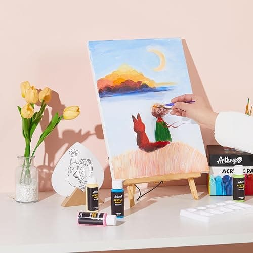 Artkey Acrylic Paint Set, 24 Colors 2 oz/59 ml Acrylic Paint Kit for Professional Artists & Beginners – Craft & Art Supplies for Canvas, Wood, Fabric, Rock, Leather, Ceramic, Glass, Easter Egg thumbnail 2