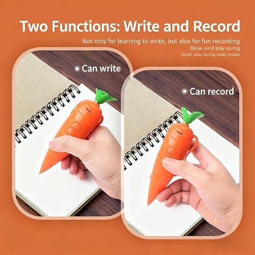 2026 New Carrot Pen Recorder, Role-Playing Props, Ballpoint Pen Writing Tool with 20s Playback Feature for Women Girls Boys, Fun & Creative Gift (Carrot Orange) thumbnail 4