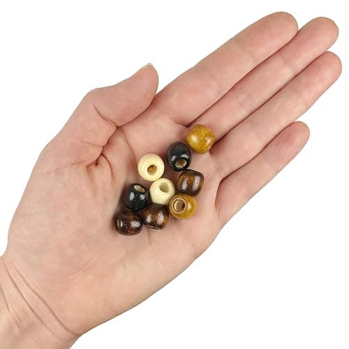 500 Multicolor Natural Colors Large Hole Macrame Wood Beads 12mm x 10mm Diameter 5.5mm Hole thumbnail 3