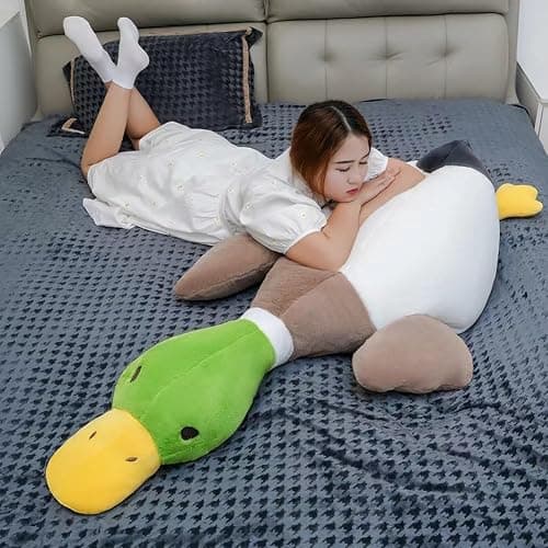 Pasrdqoyp Mallard Duck Plush,Mallard Duck Stuffed Animals, Soft Furry Duck Stuffed Animal Pillow,Huge Duck Plush Hugging Pillow Gifts for Every Age (62.9in) thumbnail 2