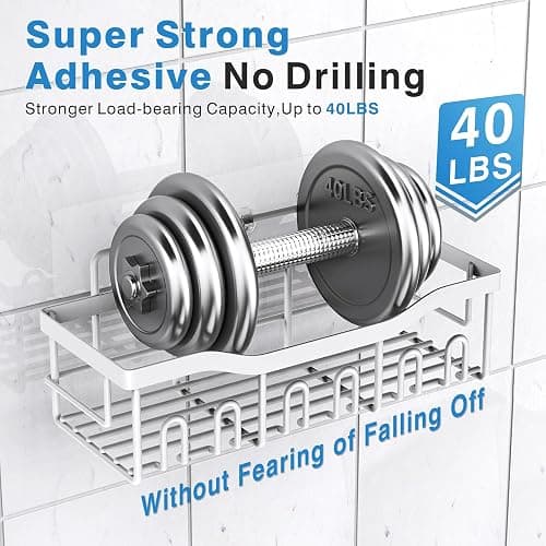 EUDELE 5-Pack Rustproof Stainless Steel Shower Caddy – No Drill Adhesive Bathroom Organizer with Large Capacity, Spacious Shower Shelves for Inside Shower, Kitchen & Home Decor Storage-XL Size thumbnail 5