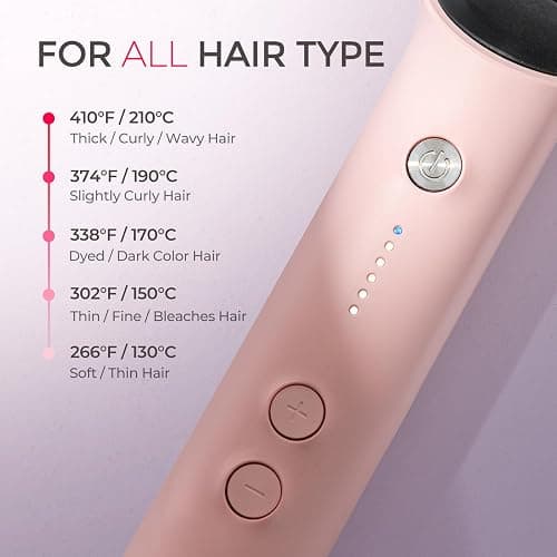 TYMO Ring Hair Straightener Brush, 2-in-1 Straightening Brush & Hot Comb | 20s Fast Heat, 5 Temp Settings & Anti-Scald, Perfect for Professional Salon at Home, Sakura Pink thumbnail 7