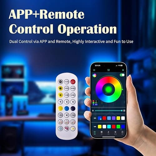 oooYYDSxxx 3D Cloud Lamp 1 Pack APP Controlled Music Sync 24 Inch Cotton LED Mood Lights 16 Million Color Changing Wireless Remote USB Powered for Bed thumbnail 5