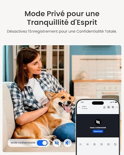 Reolink 4MP Interieur Caméra Surveillance WiFi – Vue à 360°, Suivi Automatique, Détection IA (Personne/Animal/Pleurs), Audio Bidirectionnel, Vision Nocturne, Mode Privé, sans Abonnement – ​​E1 thumbnail 6