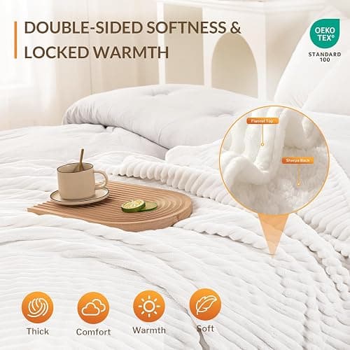 HOMLYNS Heated Blanket Throw, 160 x 130 cm, 9 Heat Levels, White | 2-10 hour timer, UKCA and CE certified, memory control, 2.2 m power cord thumbnail 6