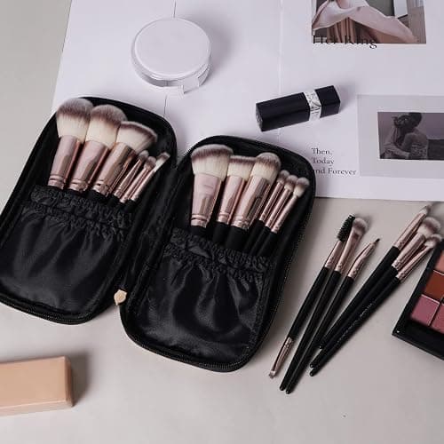 Makeup Brushes MAANGE 18 Pcs Professional Makeup Brush Set Premium Synthetic Face Kabuki Make Up Brushes Foundation Brush Blush Powder Eye Shadow Makeup Brush Set,with Bag thumbnail 6