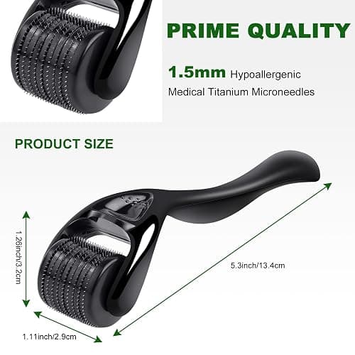 URAQT Dermaroller Microagujas, 1.5mm Rodillo Derma para Cara y Cuerpo, Rodillos Facial de Titanio Microagujas, Herramientas de Aseo para Anti-Edad, Eliminación de Cicatrices Acne, Poro Contractivo thumbnail 2