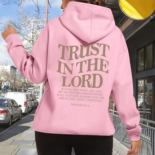 Tuislay Trust In The Lord Graphic Hoodies Christian Faith Sweatshirts For Women Bible Verse Religious Hoodie Pullover Tops thumbnail 2