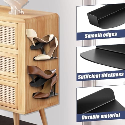 HANDSONIC Wall-Mount Floating Shoe Shelves, Sturdy Levitating Sneaker Rack for Showcasing Shoe Collections thumbnail 6