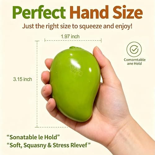 Crunchy Mango Squishy Asmr Bead Filled, Slow Rising Squeeze Fidget Toy | Realistic Fruit Squeeze Ball with Crunch Sound, Durable Portable Slow Rebound Calming Tool for Kids Adults thumbnail 2