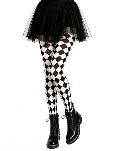 Moketiere Black and White Tights for Women - Image 1