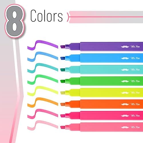 Mr. Pen- Aesthetic Highlighters No Bleed, 8 Pack, Assorted Colors | Chisel Tip, Cute Highlighters Assorted Colors for Journaling, Highlighting, Underlining, Fast Dry, Back to School Supplies thumbnail 3