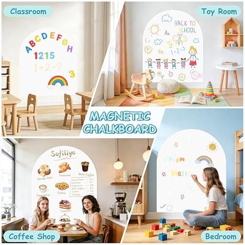 TPCSCH Magnetic WhiteBoard for Wall 40" x 32" Self-Adhesive Magnete Dry Erase White Board Sticker with Magnet Accessories Magnetic Wall Decal Peel and Stick Magnetic Wall Decal for Kids Playroom thumbnail 8