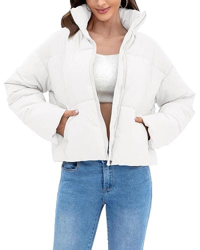Cityork Women's Winter Quilted Jackets Casual Long Sleeve Puffer Coat Padded Outwear with Pockets - Image 1