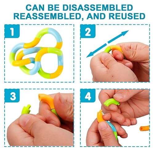 GWAWG 5 PCS Tangle Fidget Toy Twisty Fidget Toy Stress Relief Stim Silent for Kids and Adults thumbnail 7