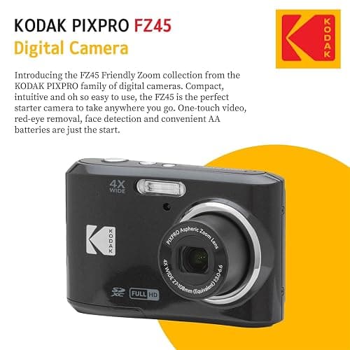 Kodak PIXPRO FZ45 Digital Camera Bundle with Black Point & Shoot Camera Case + Transcend 64GB SD Memory Card + Tri-fold Memory Card Wallet + Hi-Speed SD USB Card Reader + More (Black) thumbnail 7