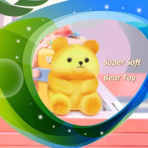 funnysquee Cute Bear Squishies Toy Super Soft Slow Rising Animal Bears Bread Birthday Gift for Kids,Kawaii Stress Relief Squeeze Toy (Cute Bear Bread) thumbnail 3