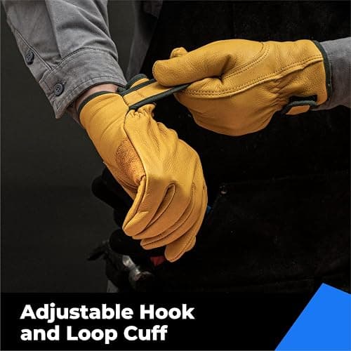toolant Winter Leather Work Gloves, Warm 3M Thinsulate Lining for Cold Weather Work, Thermal Insulated Gloves thumbnail 6