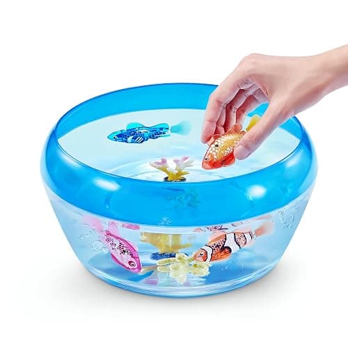 Robo Alive Robo Fish Robotic Swimming Fish (Pink + Golden) by ZURU Water Activated, Changes Color, Comes with Batteries, Amazon Exclusive (2 Pack) Series 3 thumbnail 5